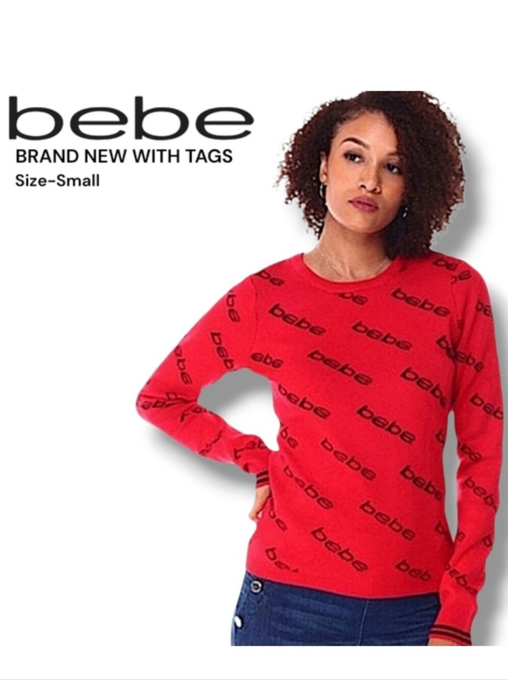 Bebe Small Red Sweater BRAND NEW WITH TAGS